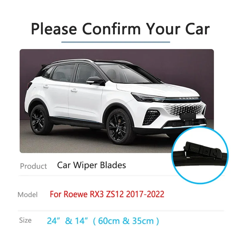 Для Roewe RX3 Pro ZS12 2017 2018 2019 2020 2021 2022 безрамные щетки стеклоочистителя резиновый резак