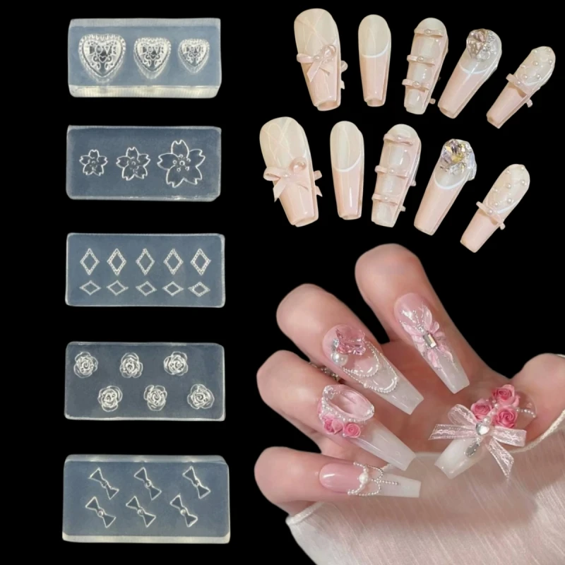 5 шт. силиконовые формочки для ногтей