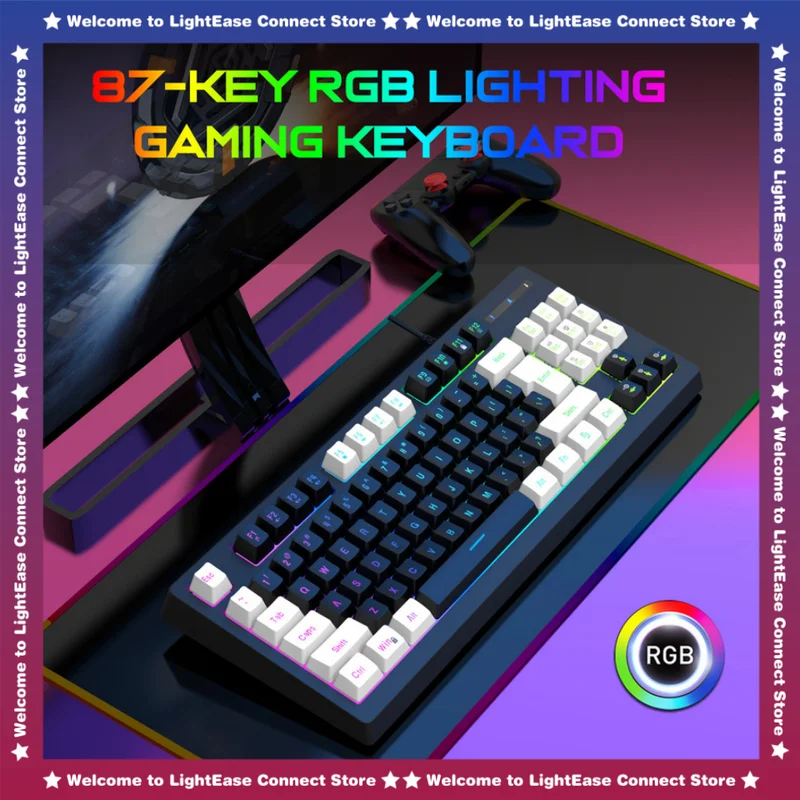 Проводная игровая клавиатура G69 87 клавиш из АБС-пластика с механическим