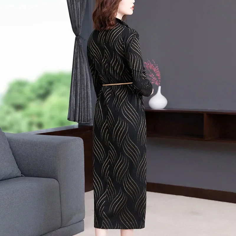 Осень 2024 элегантное китайское платье современное модное платье-Ципао Женская