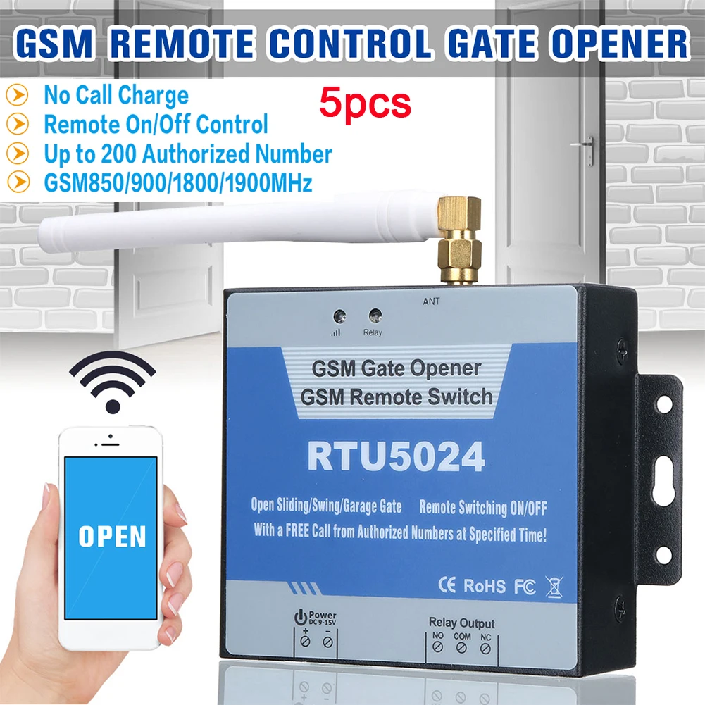 

RTU5024 GSM Gate Opener Relay Remote Door Accessories Switch 850/900/1800/1900MHz for Household Bedroom Decoration