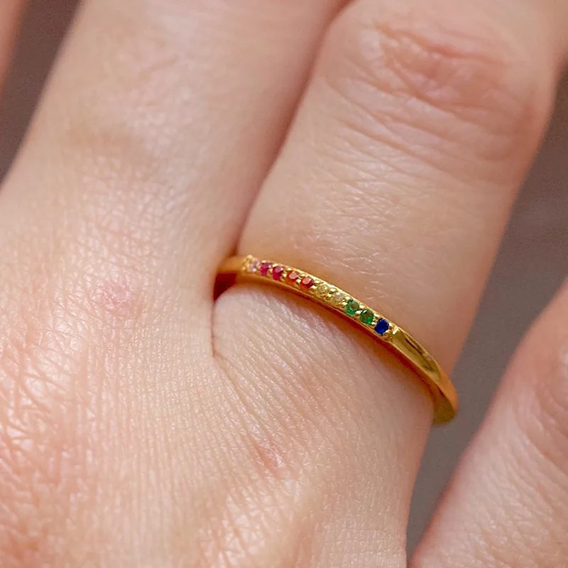 

Titanium Steel Zircon Ring Circle Index Finger Tail Ring for Women