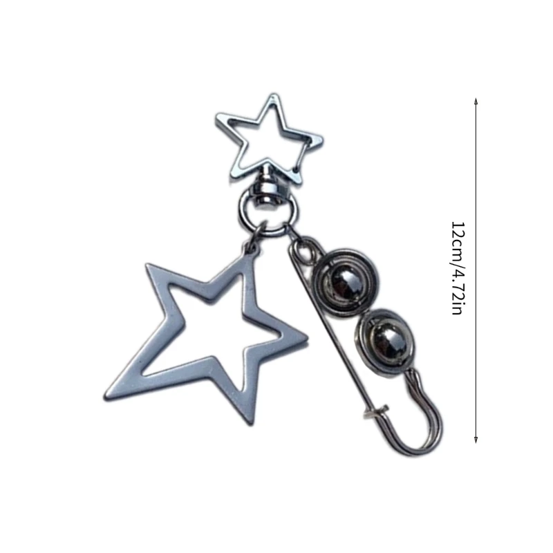 Привлекательная брошь брелок для ключей аксессуар нежный с полой звездой