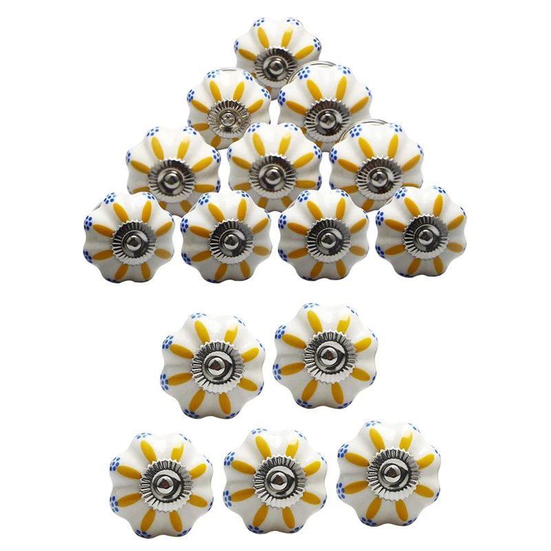 

Ceramic Painted Cupboard Knobs Floral Decorative Drawer Knobs Vintage Style Wardrobe Dresser Furniture Handle