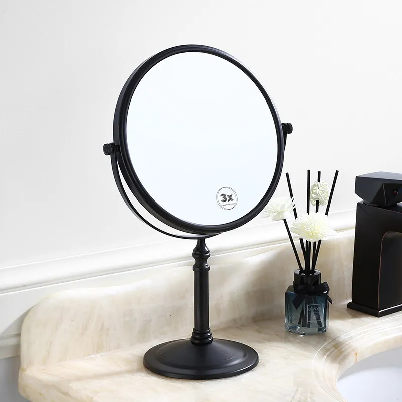 

Makeup Mirror 8 inch Brass 3X/1X Magnifying Mirror Oil Rubbed Bronze Double Side Cosmetic Mirror Desktop Table Mirror Vanity