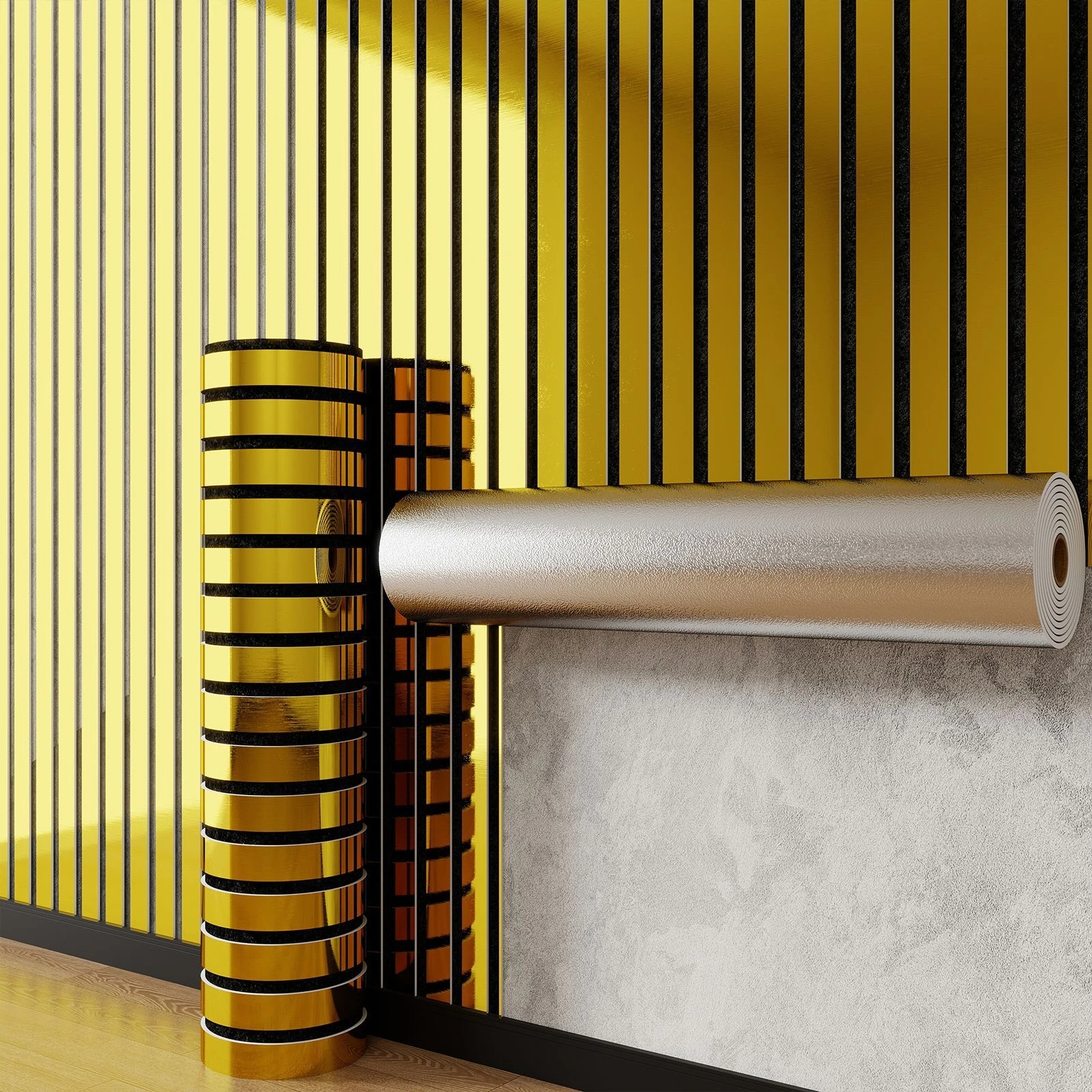 

Зеркальные виниловые обои 3М для гостиной