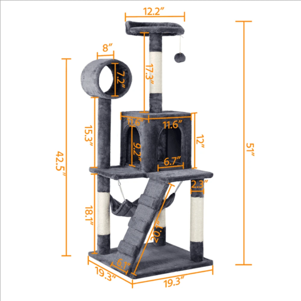 

Multilevel Cat Tree with Condo, Dark Gray