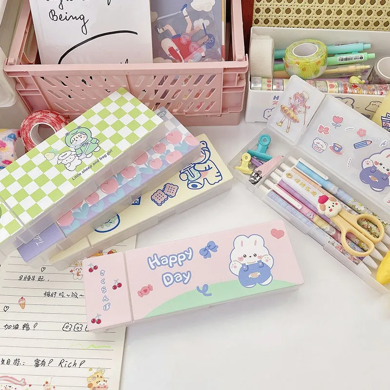 

Cartoon Pencil Case Kawaii Stationery Holder Large Capacity Pencils Box Pen Bag Desk Organizer School Office Supplies