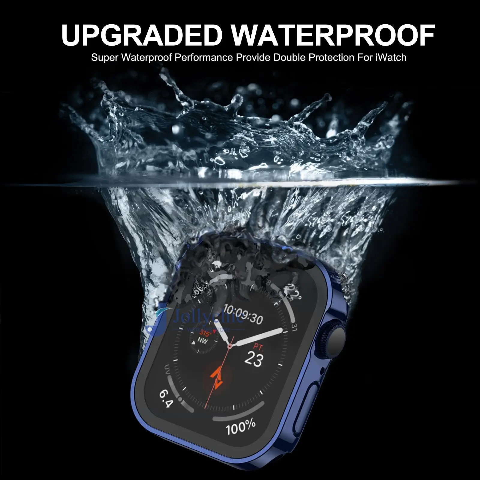 Waterproof Watch Case Tempered Glass for apple watch serie 8 7 cover 40mm 44mm 41mm 45mm protector Straight Edge IWatch 6 SE 5 4