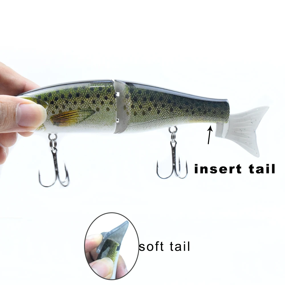 180MM 62G Hard Sinking Glide Bait Trout Seaperch Culter Fishing Lure 3D Eye 5 Colors NO.4 Treble Hook With Soft Tail In Sea Lake | Спорт и