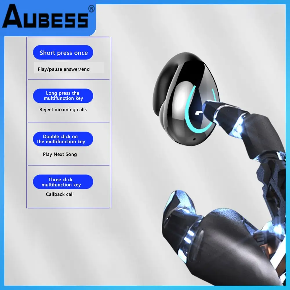 

Single Ear Weight 5g Headset No Delay Sense Sports Headset Painless Wearing Low-power Wireless Headset