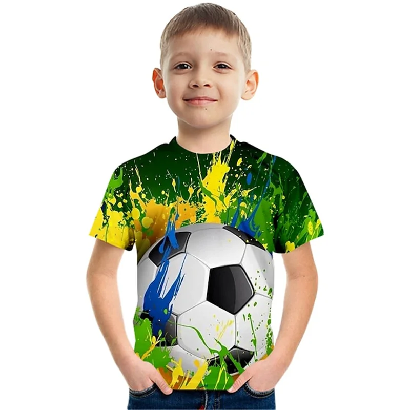

Children's football clothing boy's long-sleeved shirt flash street T-shirt summer short-sleeved shirt large size