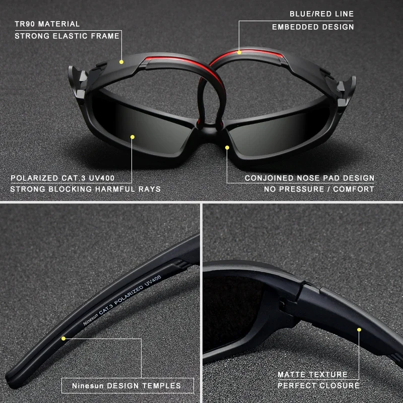 Солнцезащитные очки Ninesun мужские зеркальные ночное видение брендовые