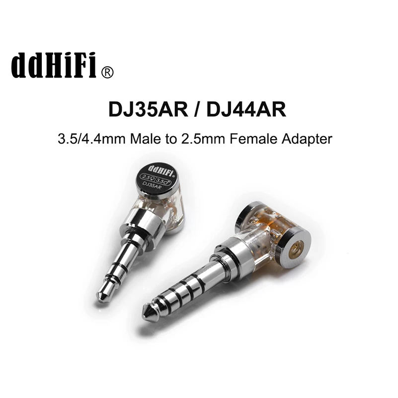 

DD ddHiFi DJ35AR DJ44AR 2.5mm Female to 3.5mm/4.4mm Male Adapter Rhodium Plated Connector for 2.5mm Balanced Plug Earphones