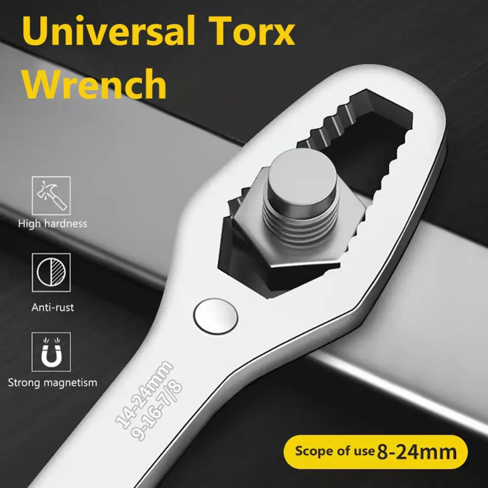 

Универсальный ключ Torx 8-22 мм, регулируемый ручной инструмент для ремонта очков, велосипедов, мотоциклов, автомобилей