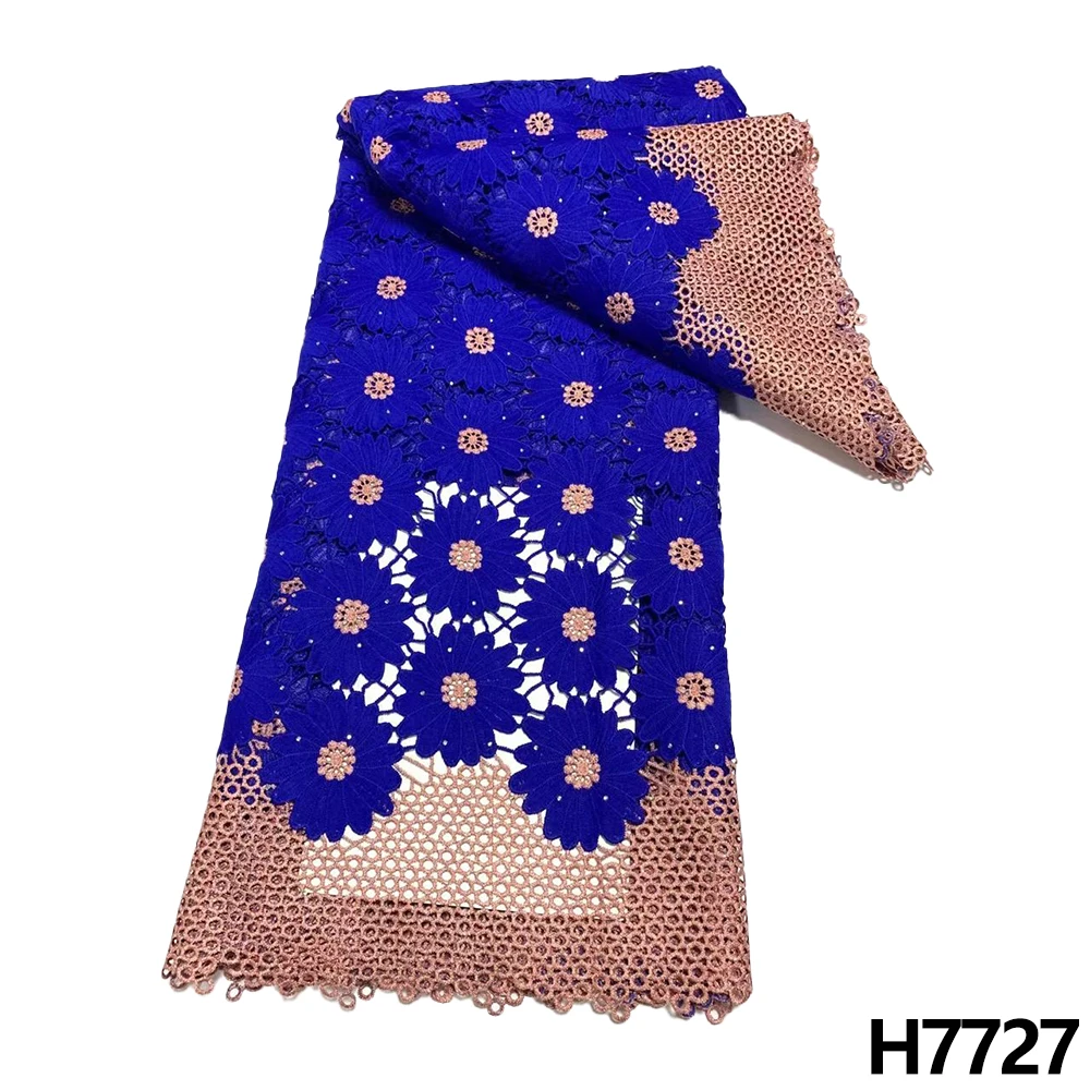 

2022 New Cord Lace Guipure With Stones High Quality 100% Cotton Fabric Embroidery Nigerian Swiss Voile Lace For Party HJ7727