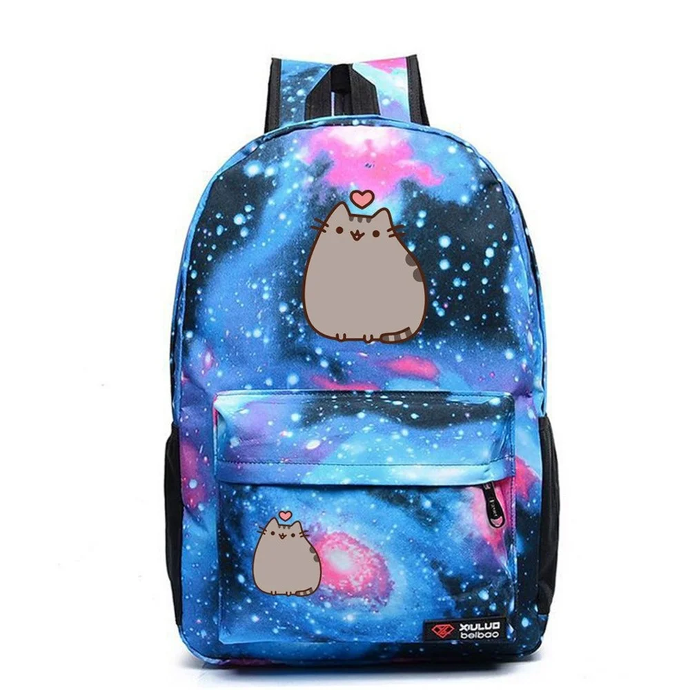 

Модный нейлоновый рюкзак с мультяшным котом, Повседневная сумка для компьютера, уличная дорожная сумка, Студенческая сумка