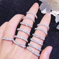 female stackable tibetan silver s925 crystal zircon ring wedding band promise engagement rings for women fashion jewelry gifts