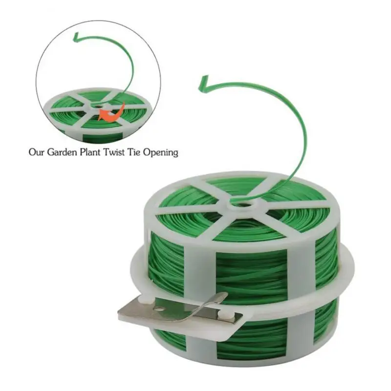 

Portable Roll Wire Twist Ties Green Garden Cable Fixer Gardening Climbers Slicer Plant Support & Care Garden Supplies