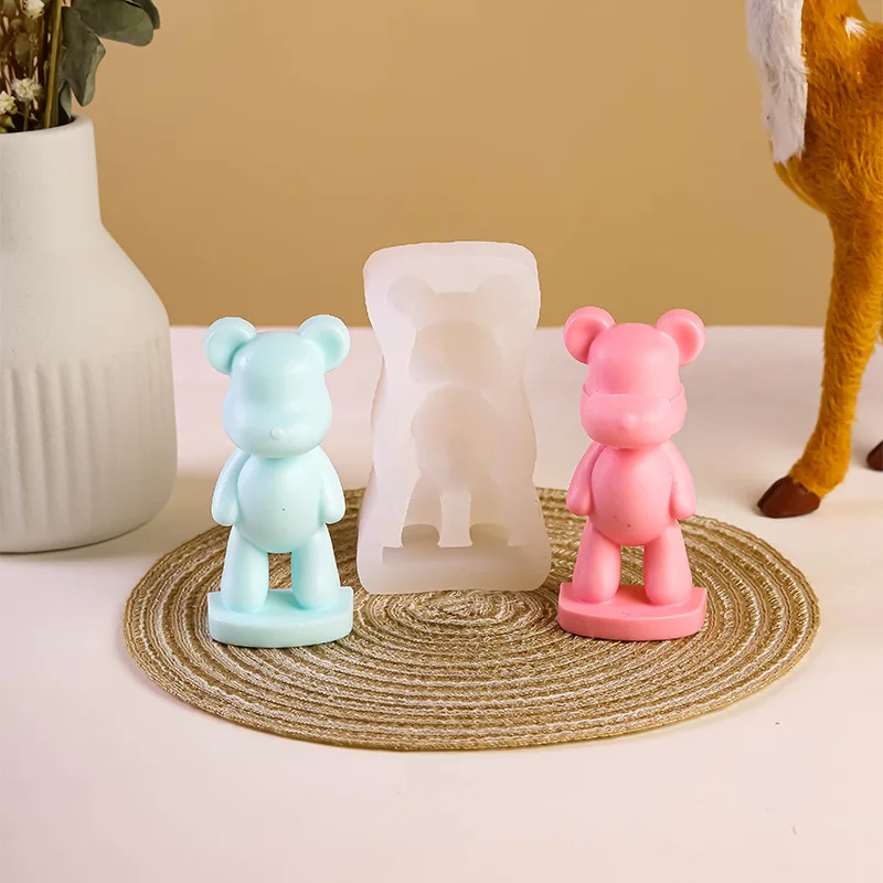 

Gloomy Bear Silicone Candle Mold Stand Bear Scented Candles Mould Gypsum Mould Inverted Sugar Baking Mold DIY Gift Tool