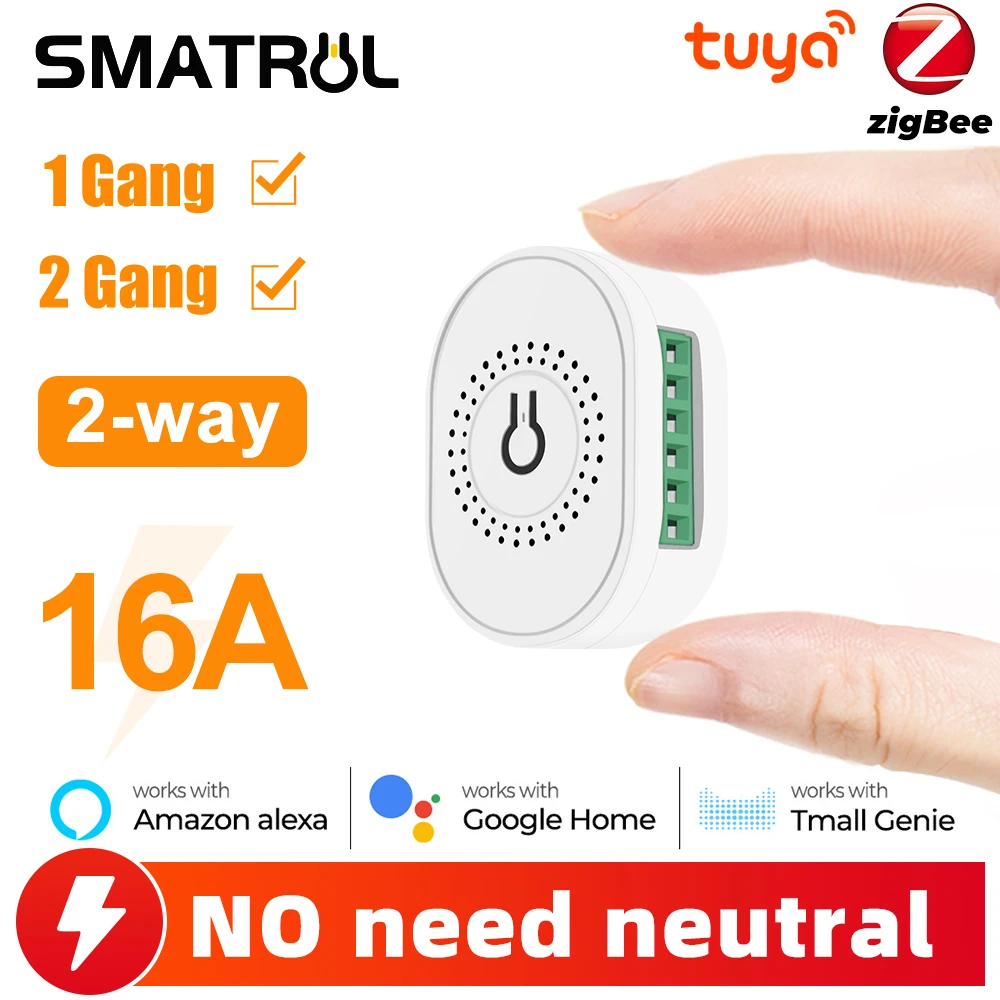 Умный светильник ель света Tuya ZigBee 1/2 клавиш 16 А без нейтрального провода