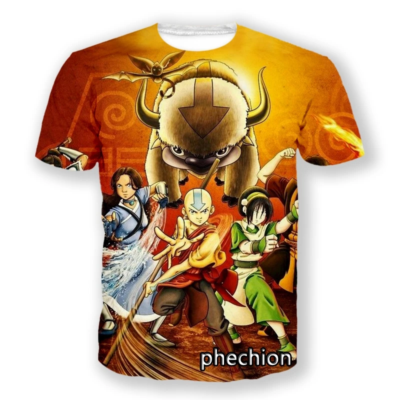 

Phechion Новая модная Мужская/Женская Аватара Последний Воздушный Бандер 3D печать короткий рукав Повседневная футболка спортивные хип-хоп лет...