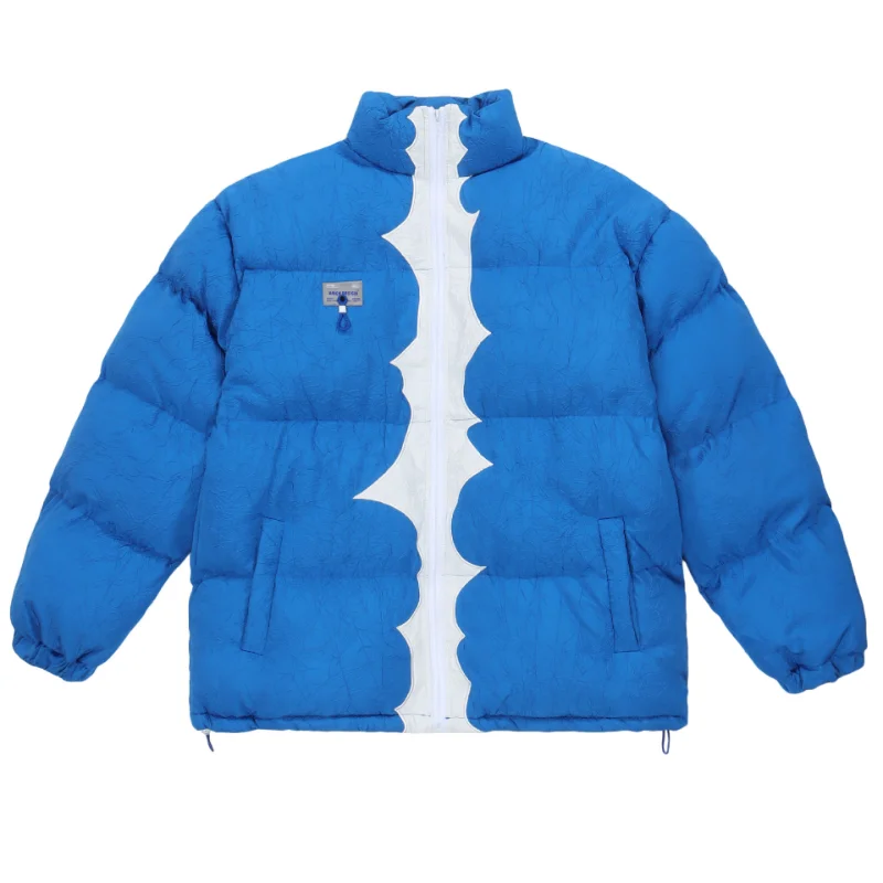 

Colorful Design Senser Pleated Cotton Jackety Men's Winter Thickened Jacket Oversized Warm Fashion Looser Standing Collar Jacket