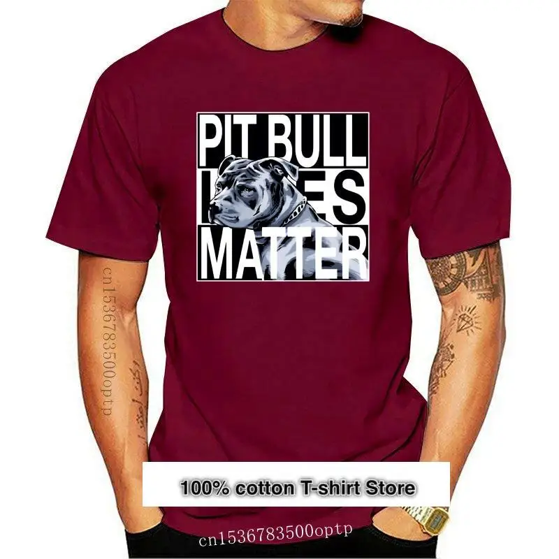 

Camiseta de algodón para hombre, camisa de manga corta con cuello redondo, estilo Pit Bull Lives Matter, 2021