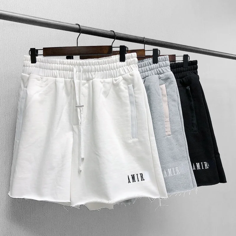 

Summer Men Casual Shorts Letter Embroidered Loose Sweatpants High Street Style All-match Cotton Five-point Sports Shorts