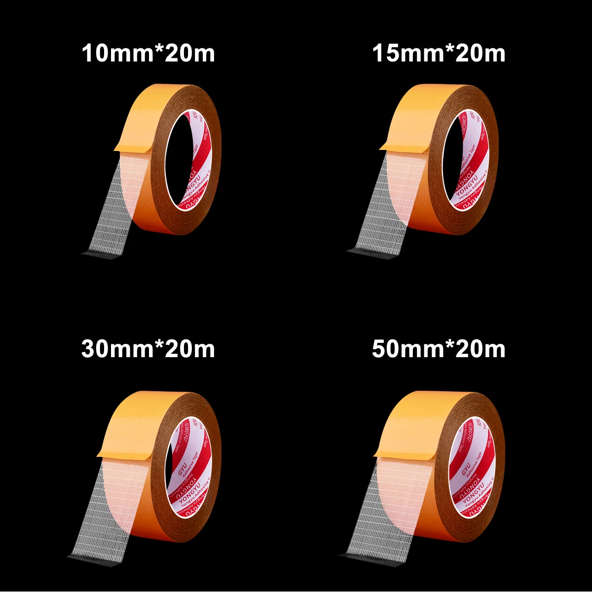 20-метровая двусторонняя оптоволоконная лента без клея водонепроницаемая для