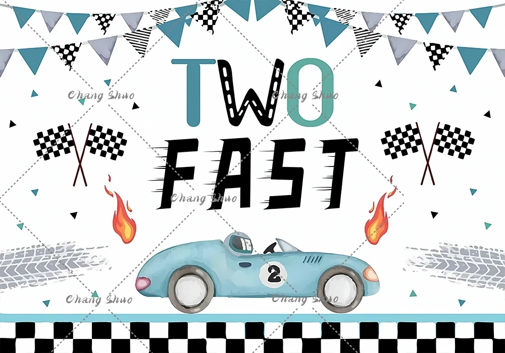 

Виниловый фон для фотосессии "Гоночный автомобиль", детский день рождения