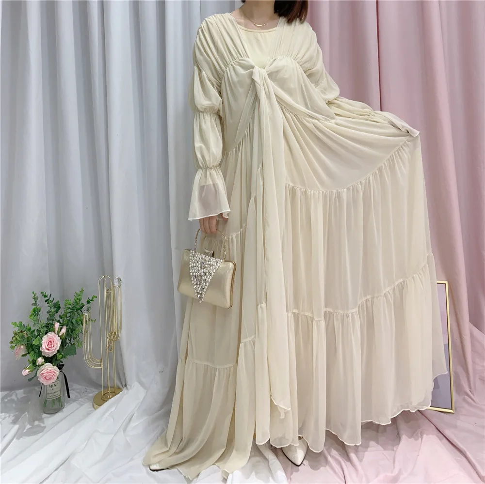 

Solid Dress Women Muslim Ramadan Abaya Big Swing Kaftan Arab Dubai 2022 Robe Femme Musulmane Khimar Hijab Abayas Dresses Abayat