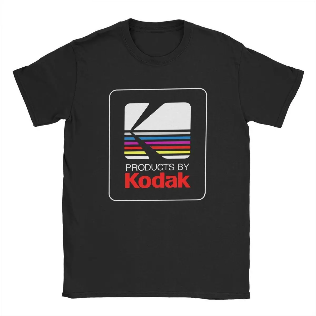 Kodak Retro Camera T Shirts for Men 100% Cotton Funny T-Shirt Round Neck Photographs Tee Shirt Short Sleeve Tops Adult