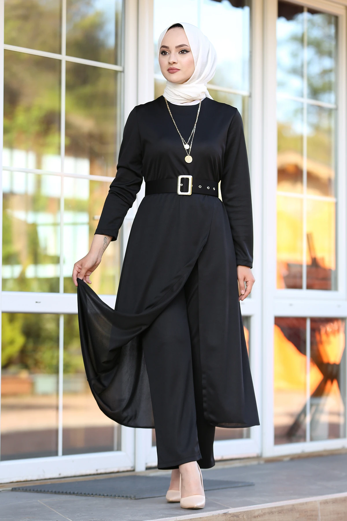 Женский двойной костюм Kombin нижнее платье мусульманский хиджаб мусульманский ustleri женский костюм 2021 комплект abayas