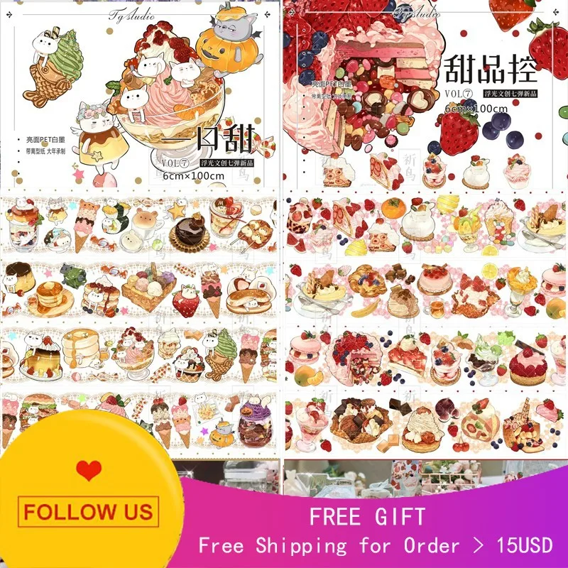 

1 loop Desserts Sweet Crystal Pet journal Paper Tape