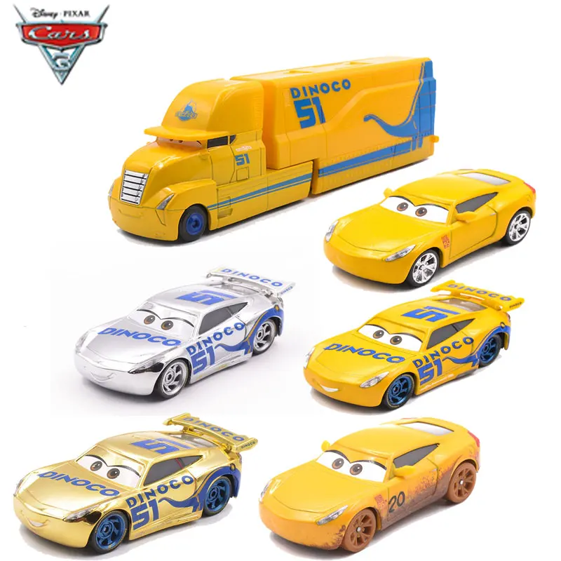 1:55 Metal Alloy Toys Vehicle  Pixar Cars 3 Dinoco Cruz Ramirez No.51 Car Model All Collection