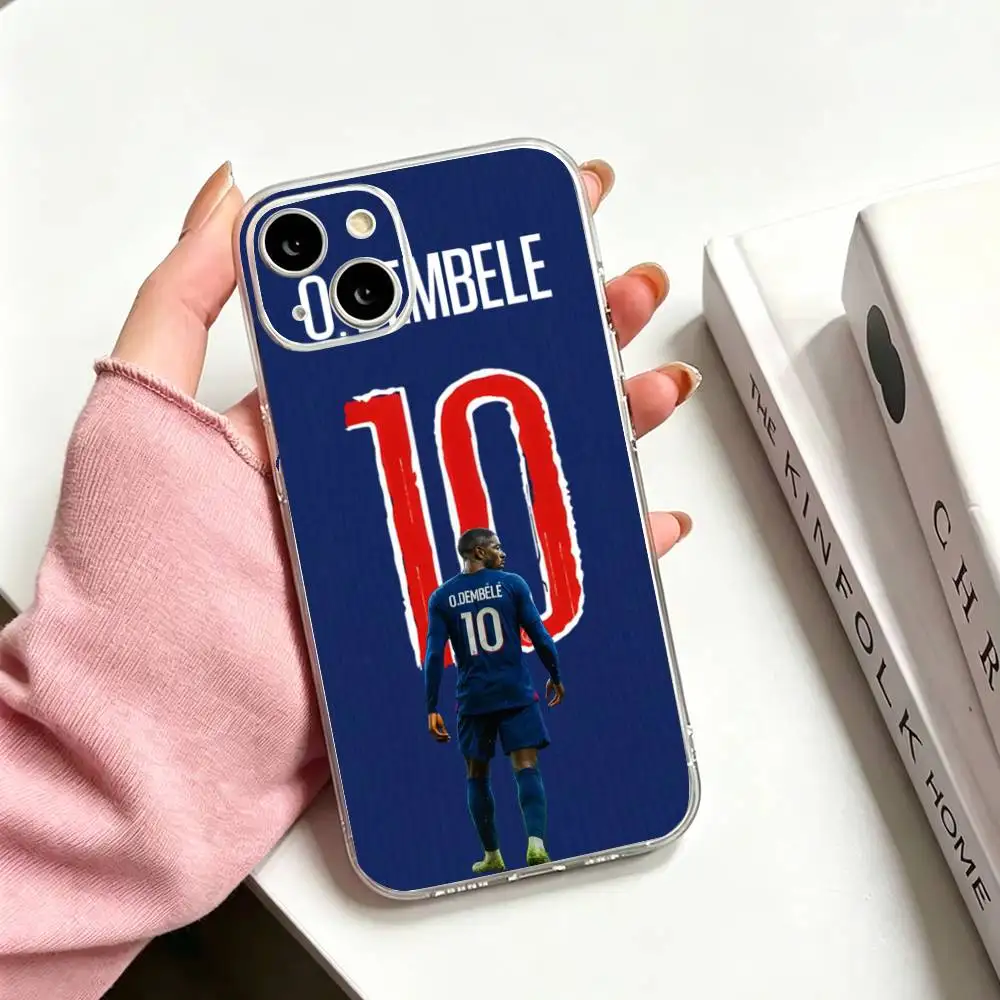 Фото Чехол для телефона Football for D-Dembele для iPhone 17 16 15 14 13 12 11 Mini Pro Max Plus, прозрачный №3