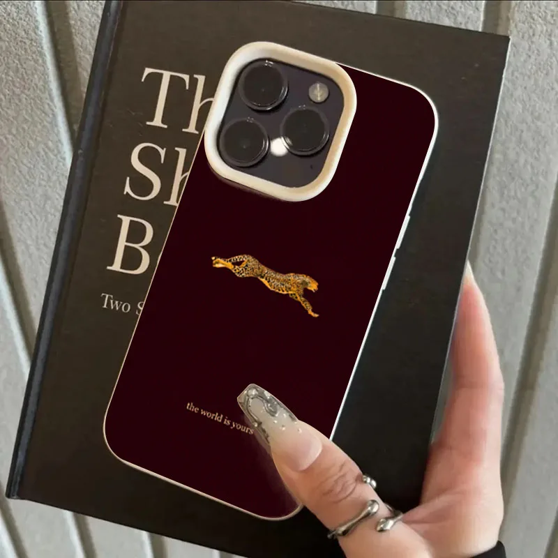 Фото Минималистичный чехол для телефона с леопардовым принтом для iPhone 17 Pro, 16, 15, 14 Plus, 13, 12, 11 Pro Max, 17 Air, XR, XS Max – Модный мягкий чехол №3