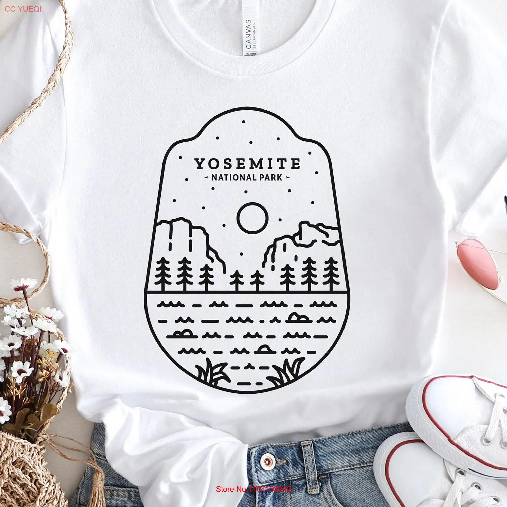 Футболка Yosemite с рисунком лески приключения в национальном парке