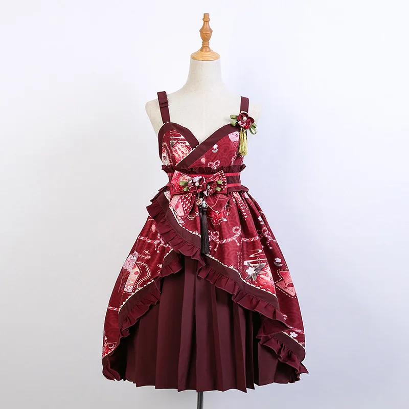 

Strawberry & Bow ~ Printed Sweet Lolita Dress by Idream