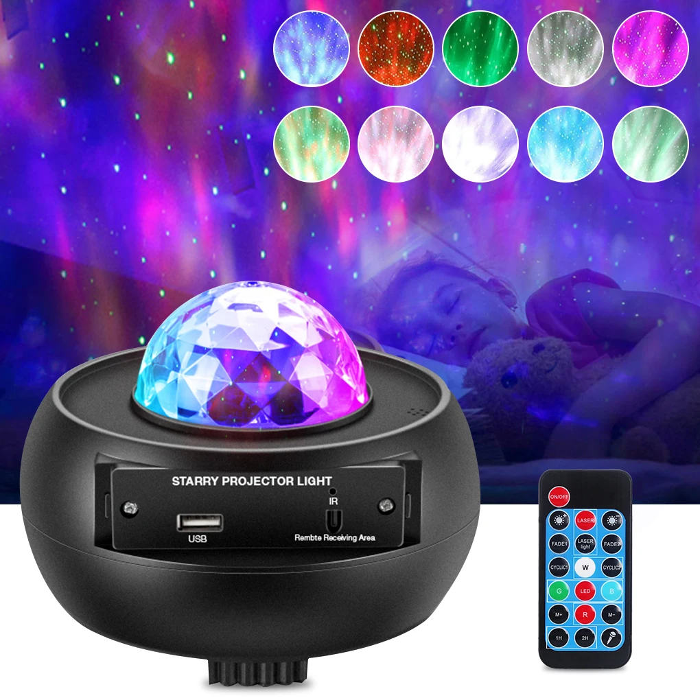 Romantic Starry Sky Galaxy Projector Nightlight Child Blueteeth USB Music Player Star Night Light Colorful Projection Lamp Gifts