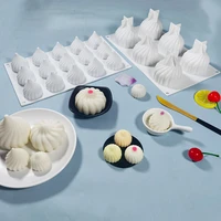 6 even 15 even small steamed bun musse cake silicone mold diy chocolate ice cream jelly mold cake decoration accessories