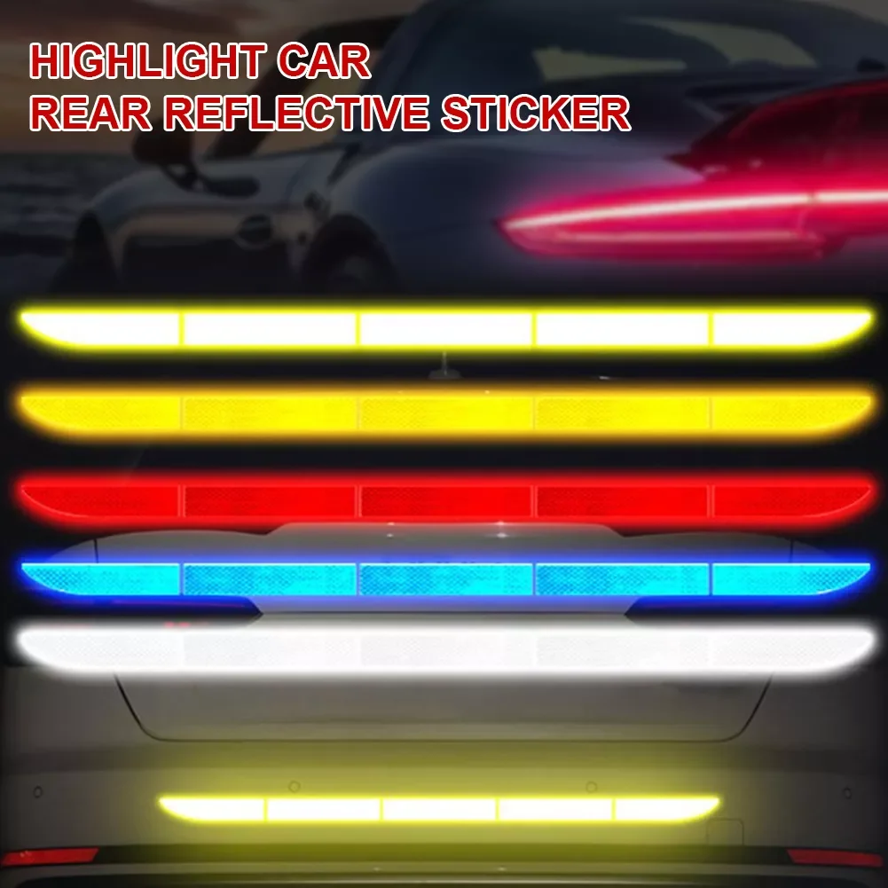 

Reflective Reflector Sticker Car Rear Adhesive Reflective Strip Sticker Reflex Warning Safety Tape Protect Exterior Accessories