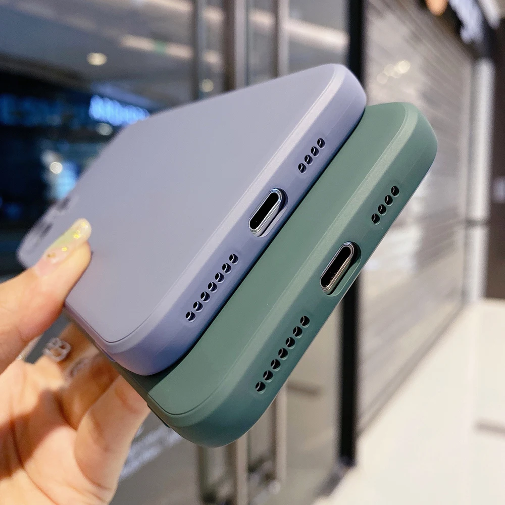 Оригинальный силиконовый чехол для телефона iPhone 13 11 12 Pro Max, кейсы XS X XR 7 8 Plus, ударопрочное покрытие.