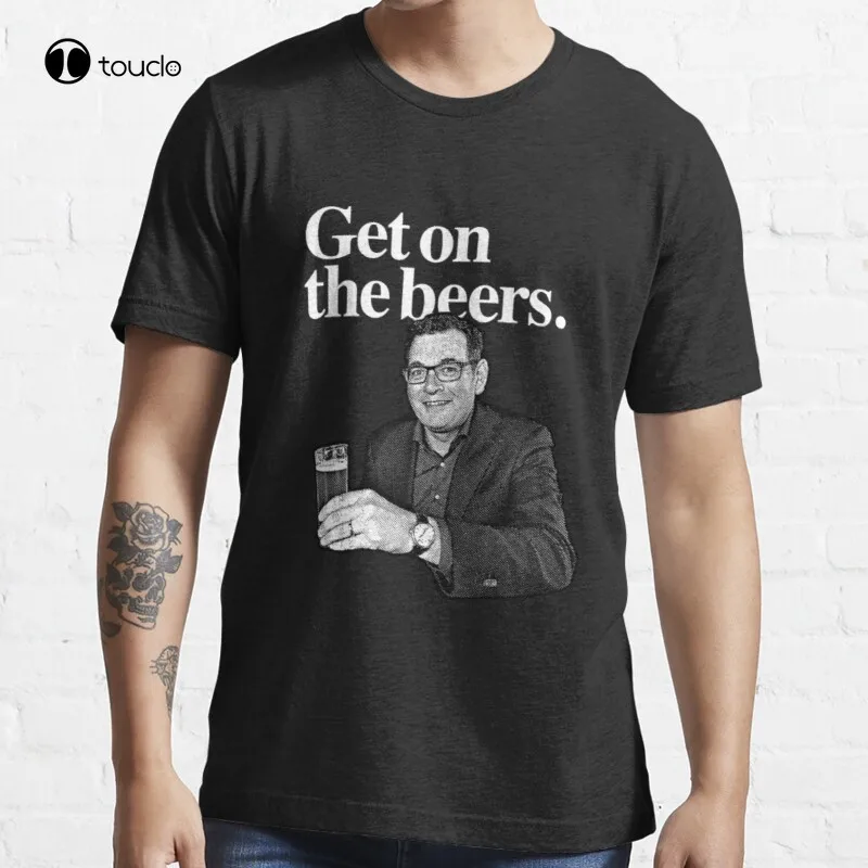 

New Get On The Beers Dan Andrews Victoria T-Shirt Cotton Tee Shirt S-5Xl