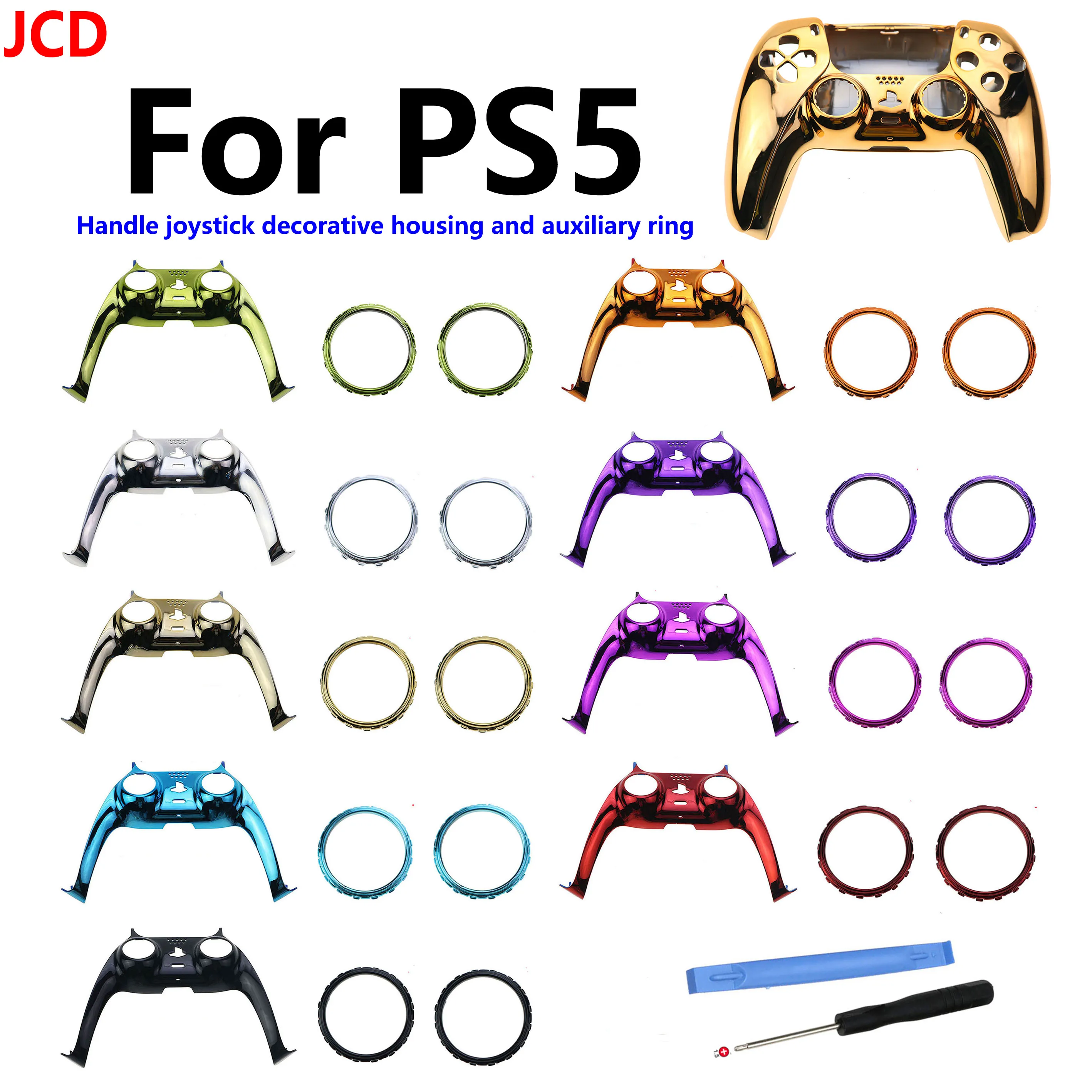

JCD 1pcs For Sony PS5 Controller Joystick Handle Decorative Strip For PS5 Decoration Strip Gamepad Shell Cover & Auxiliary Ring
