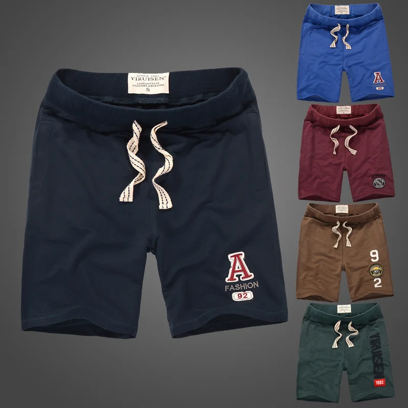 

2023 new summer shorts men breathable Embroidery 100% cotton Retro beach short male