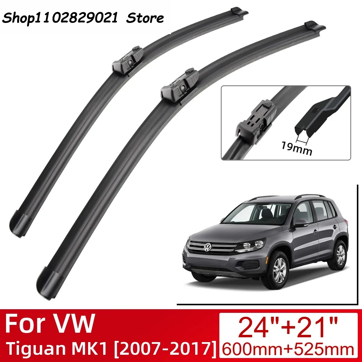 

For VW Tiguan MK1 2007-2017 Car Accessories Front Windscreen Wiper Blade Brushes Wipers 2017 2016 2015 2014 2013 2012 2011 2010