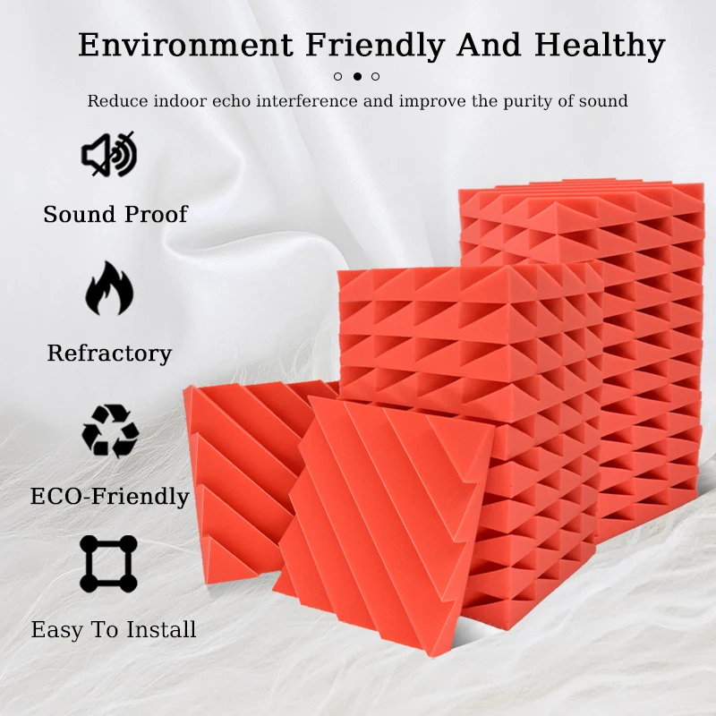 Акустическая пена высокой плотности TOUO 6/12/24 упаковок звукопоглощающий материал