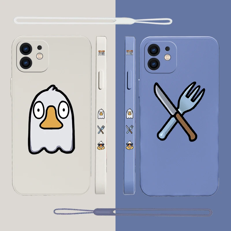 

Goose Goose Duck Phone Case For iPhone 14 13 12 11 Pro Max Mini X XR XS MAX SE20 8 7 Plus 6S Plus Silicone Cases with Hand Strap